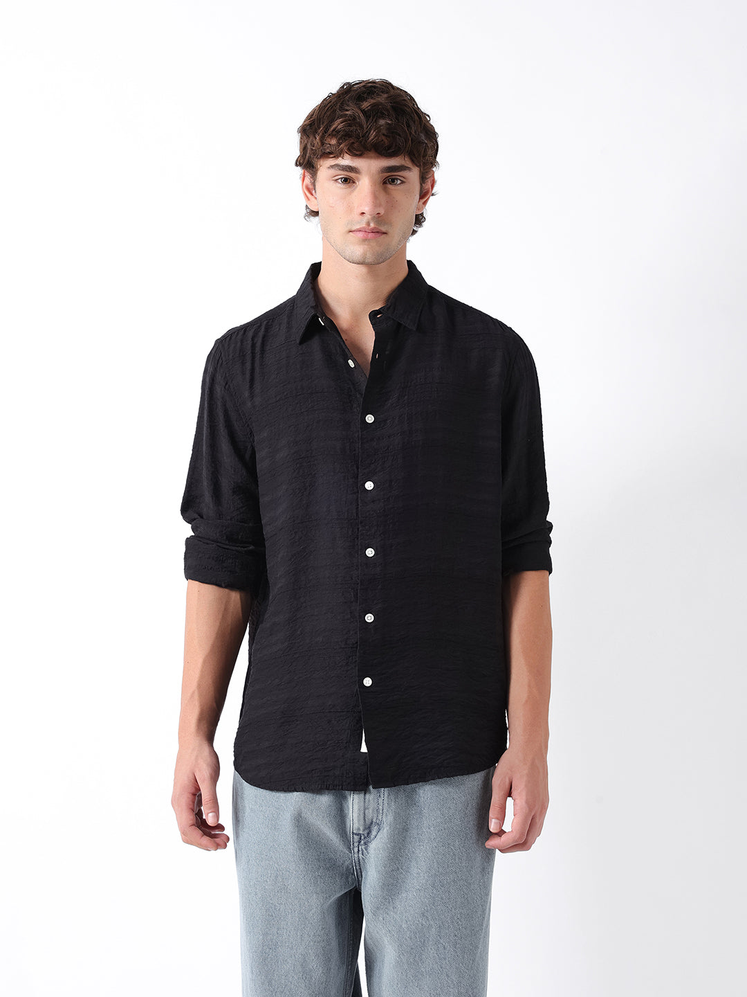 Men Black Casual Shirt