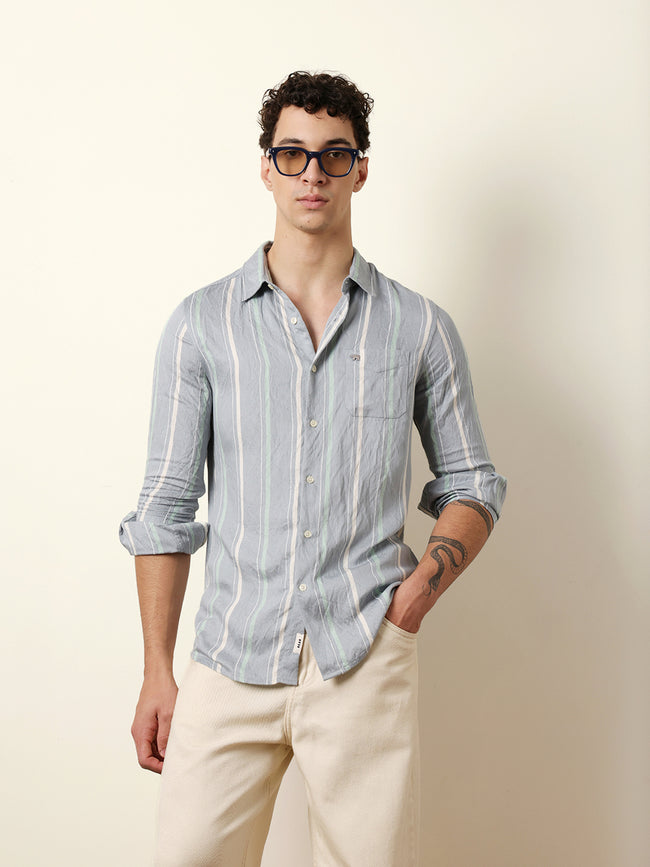 Men Grey Casual Shirt