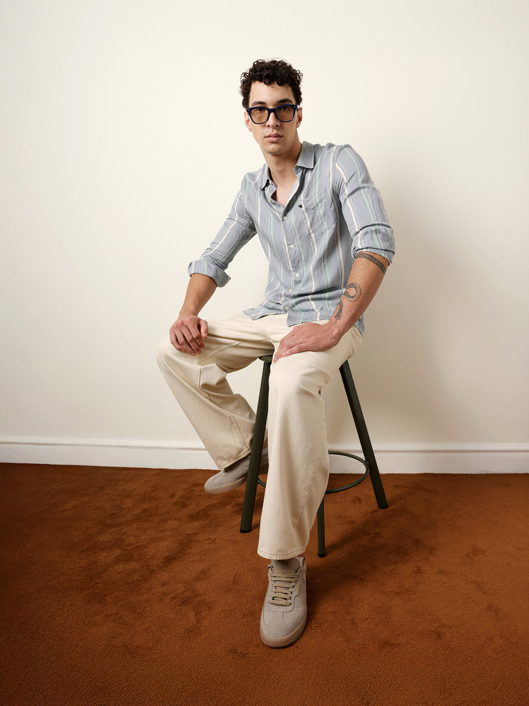 Men Grey Casual Shirt