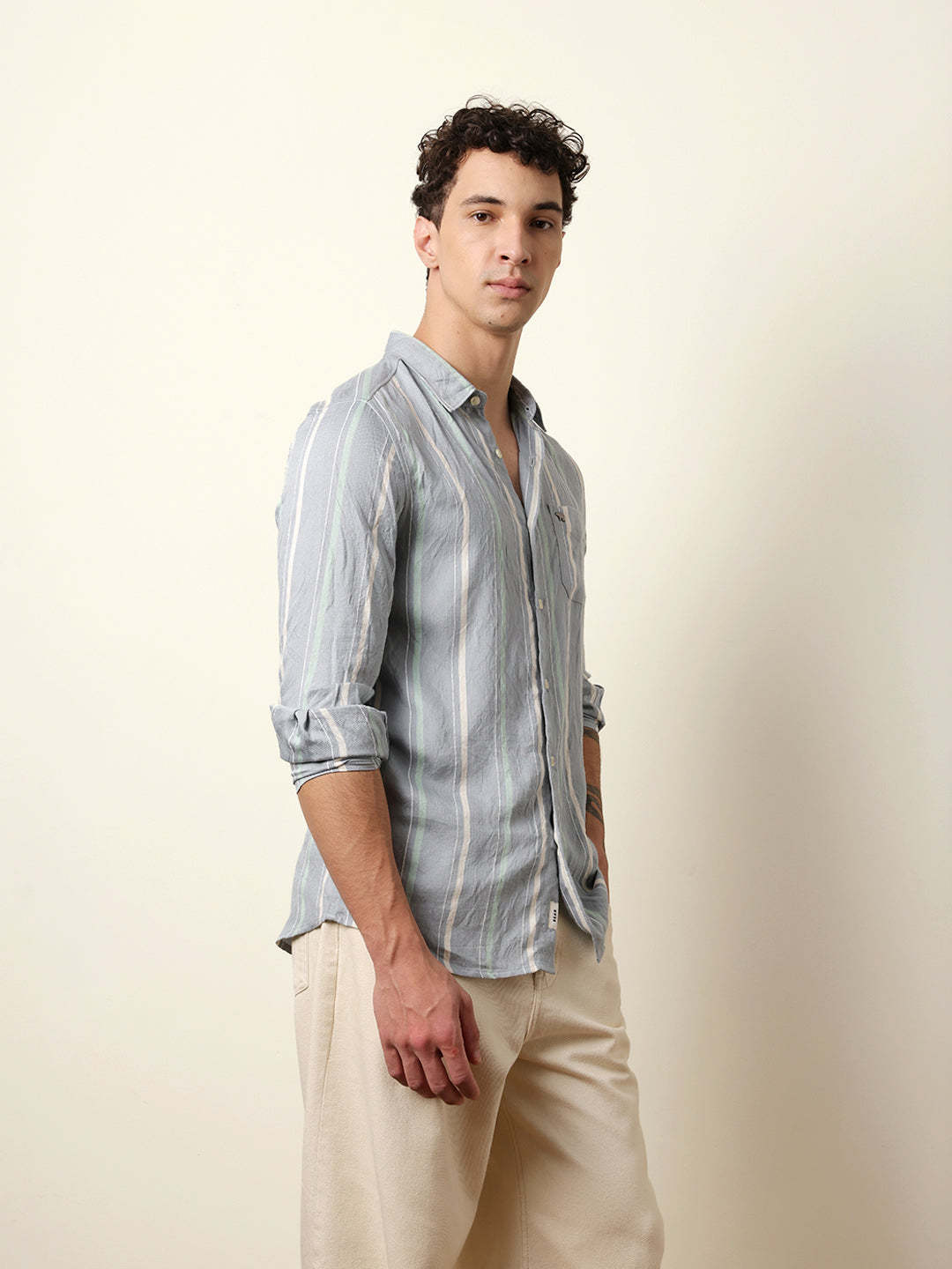 Men Grey Casual Shirt