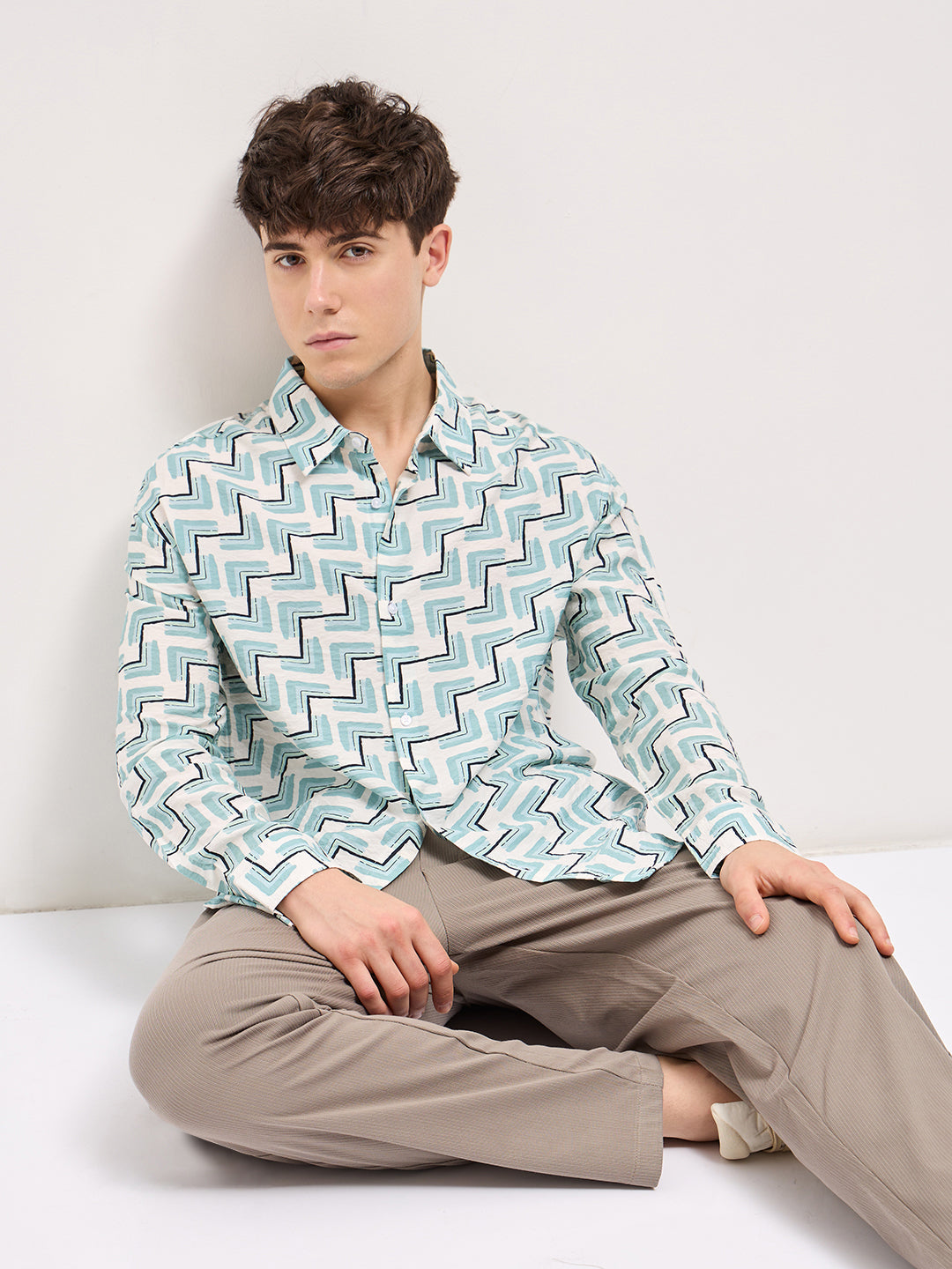 Men Multi-Color Geometric print Relax Fit Overshirt