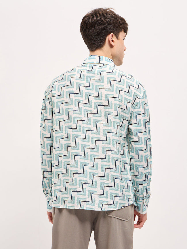 Men Multi-Color Geometric print Relax Fit Overshirt
