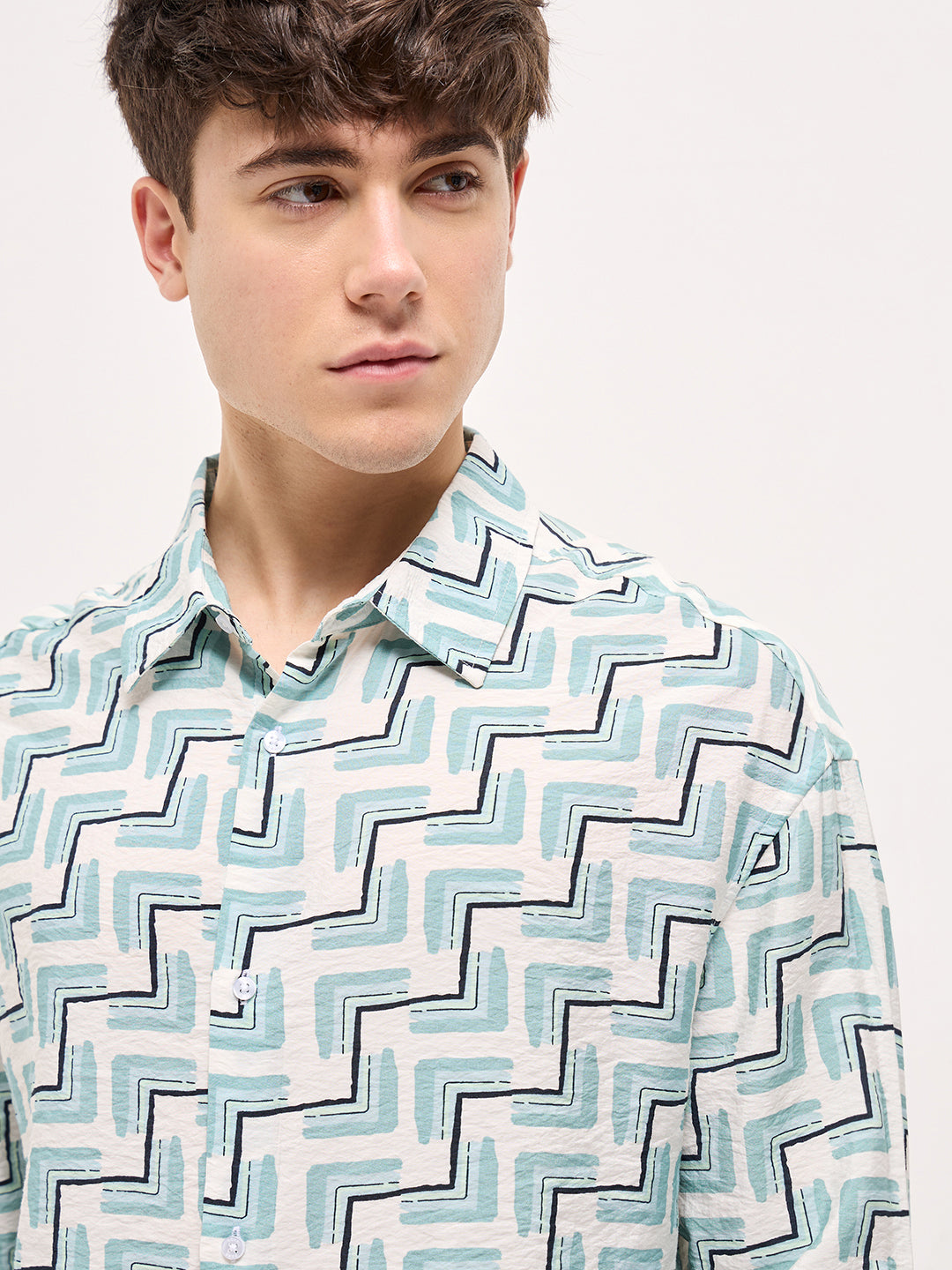 Men Multi-Color Geometric print Relax Fit Overshirt