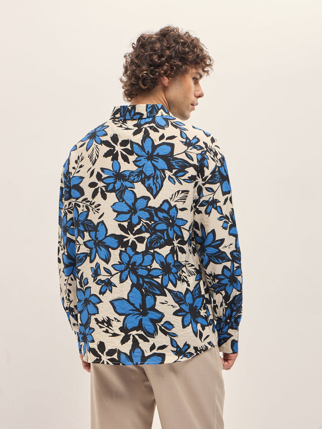 Men Multi-Color Bold Floral Printed Relax Fit Overshirt