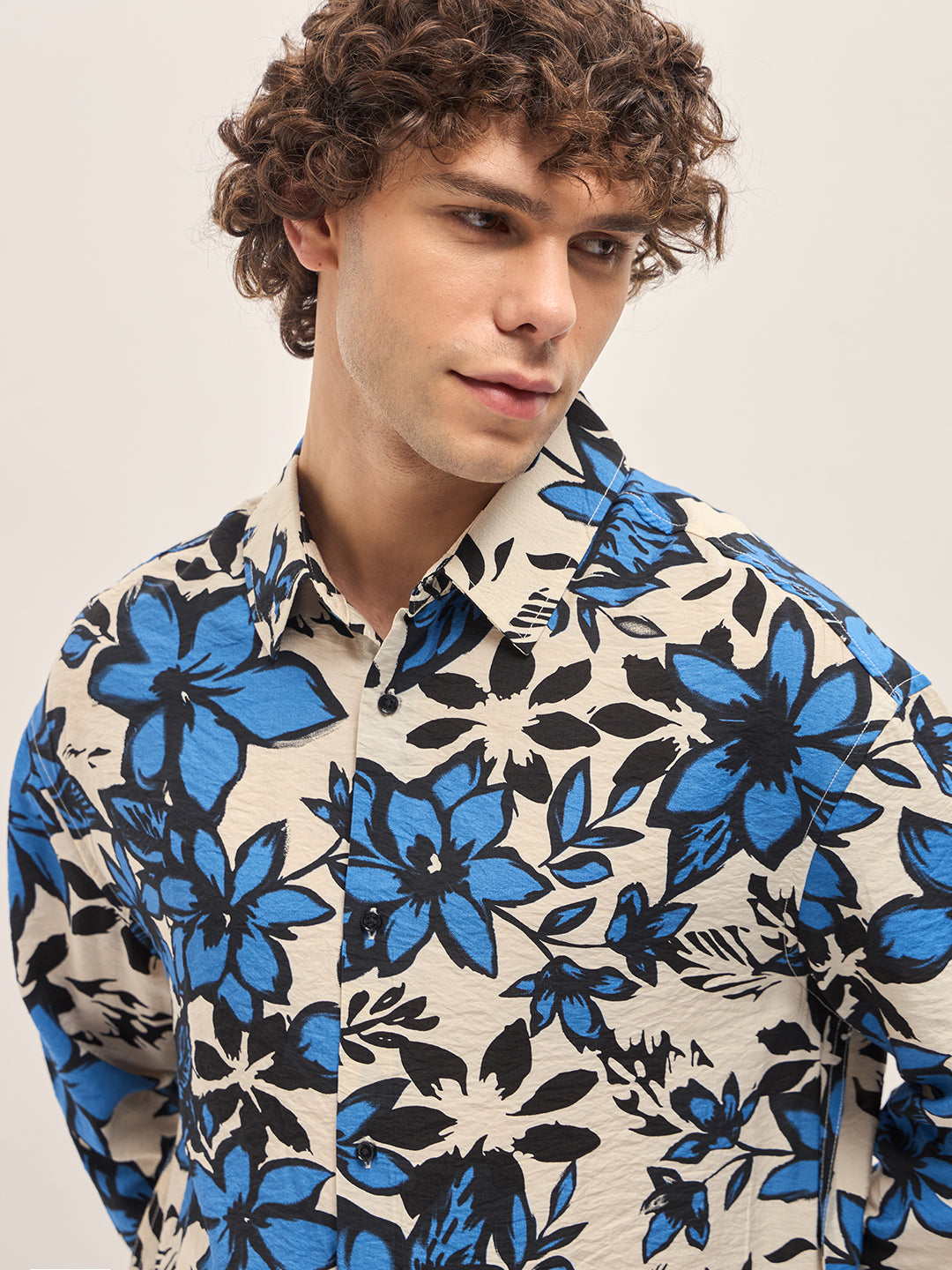 Men Multi-Color Bold Floral Printed Relax Fit Overshirt