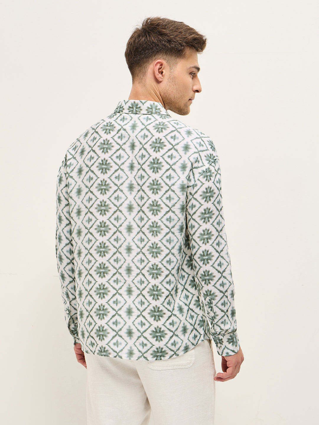 Men White Relax Fit Overshirt