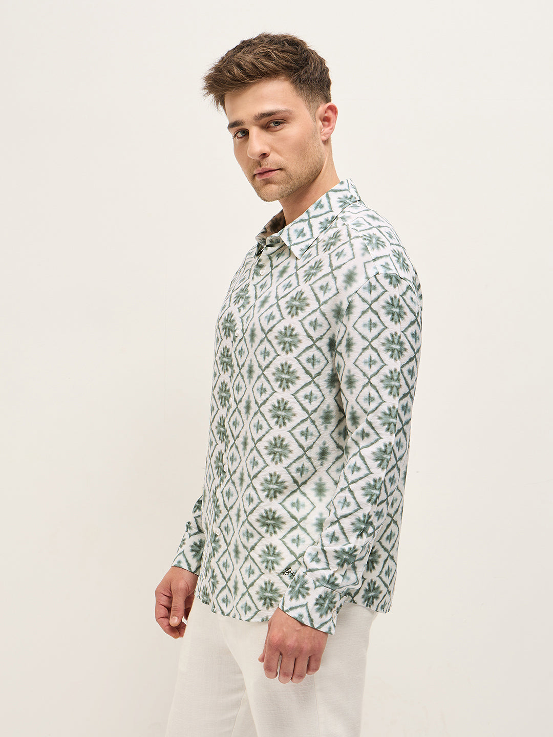Men White Relax Fit Overshirt