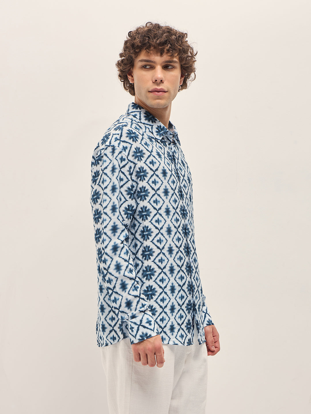 Men Blue Relax Fit Overshirt