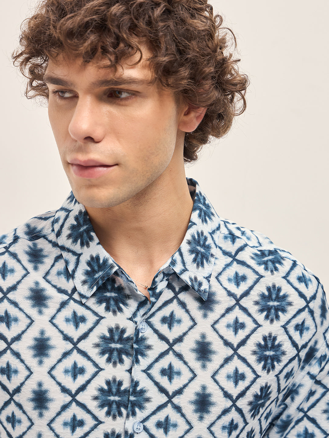 Men Blue Relax Fit Overshirt