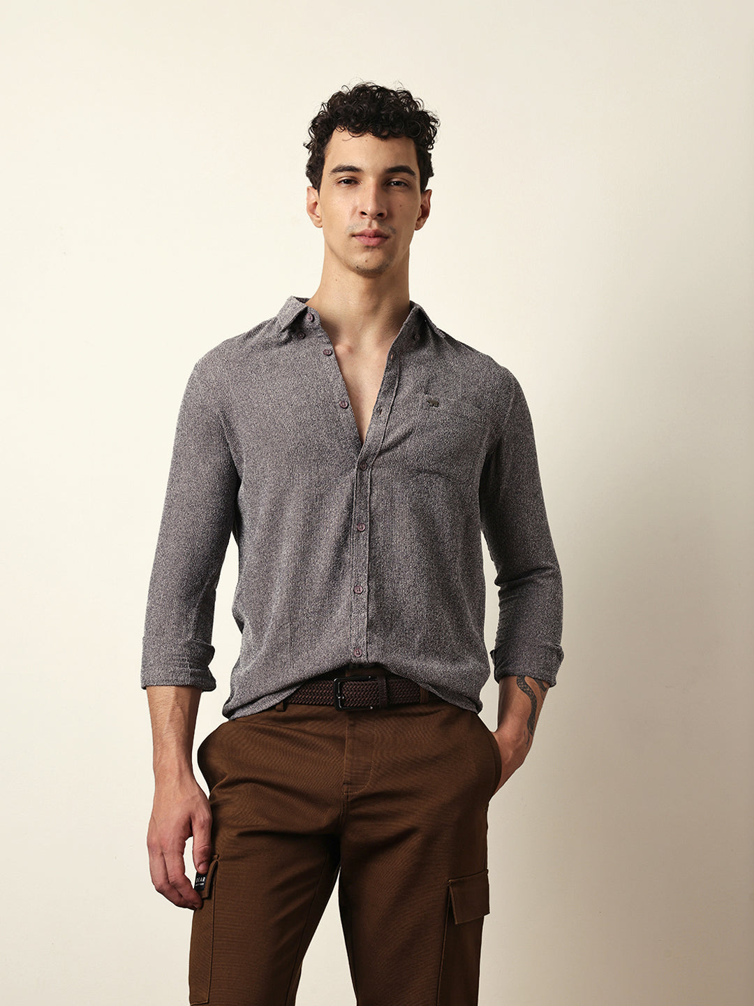 Men Modern Fit Casual Shirt