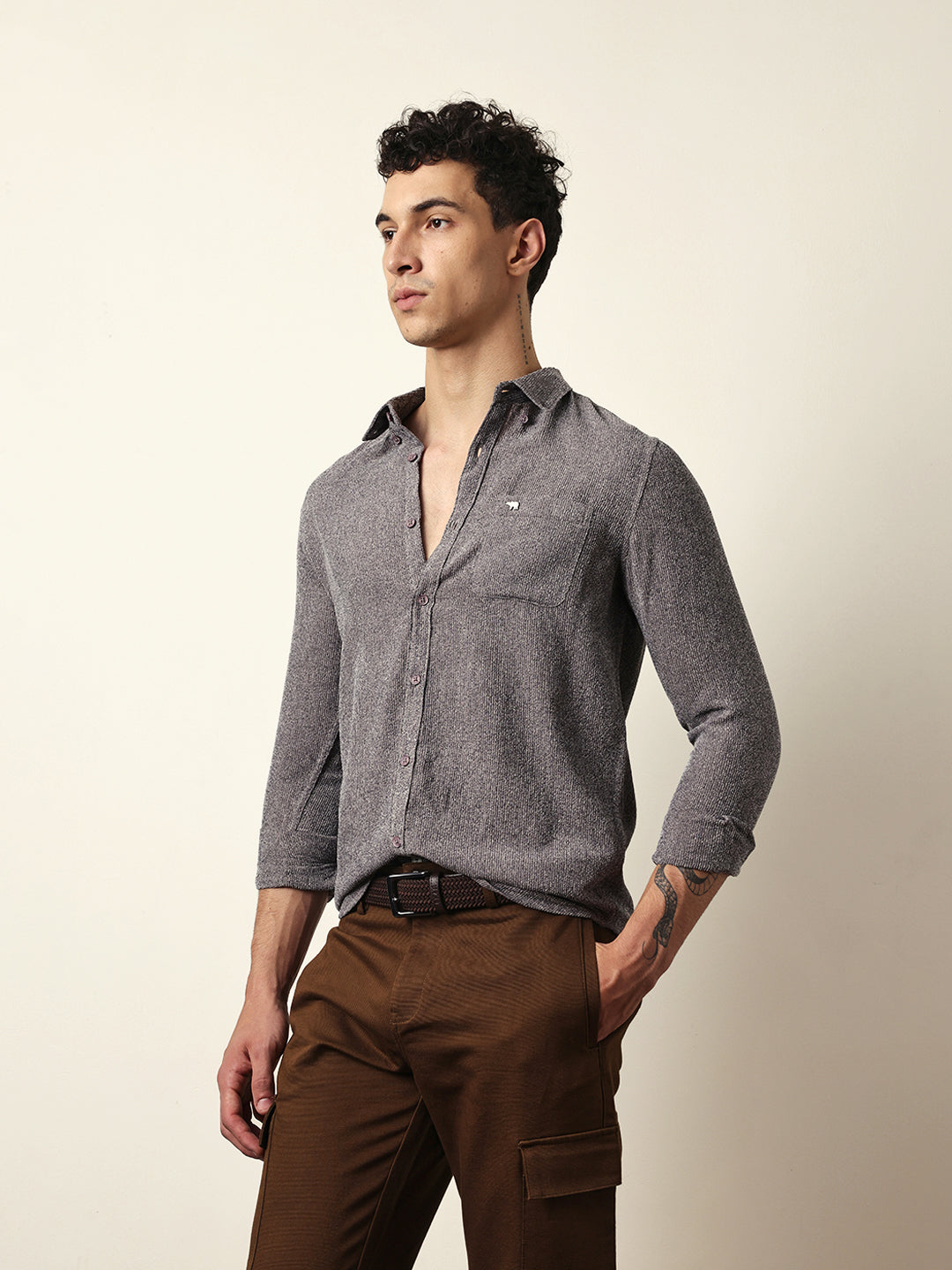 Men Modern Fit Casual Shirt