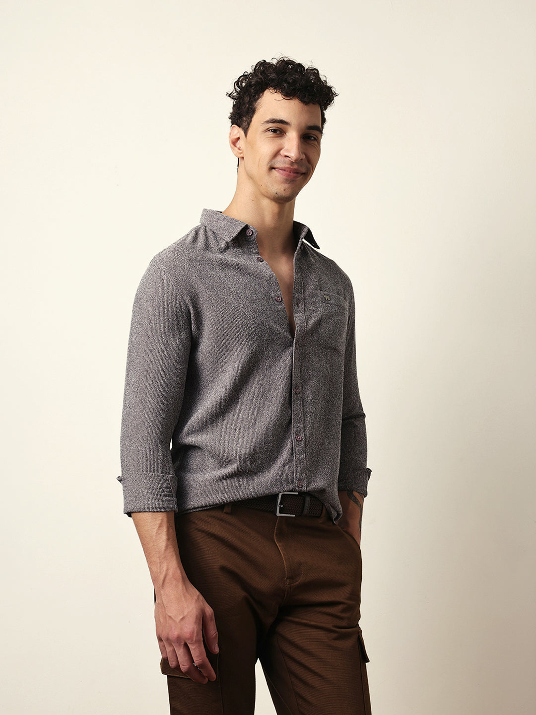Men Modern Fit Casual Shirt