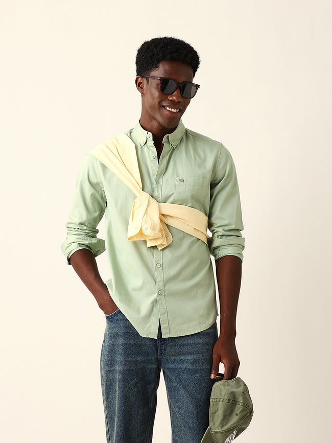 Men Green Casual Shirt