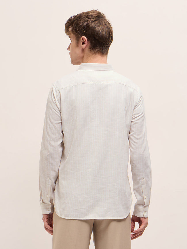 Men Light Beige Casual Shirt