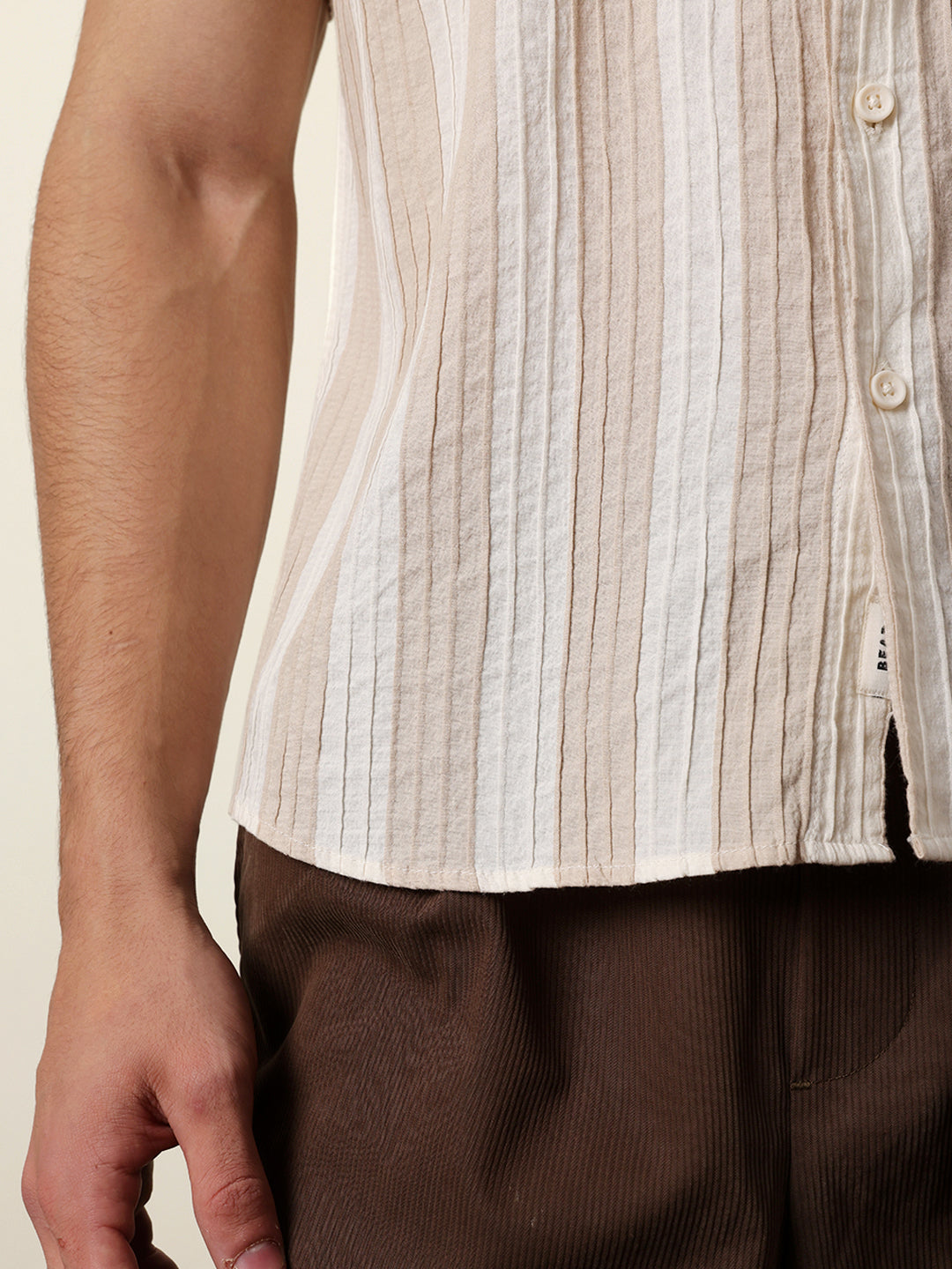 Men Striped Casual Half-Sleeve Shirt