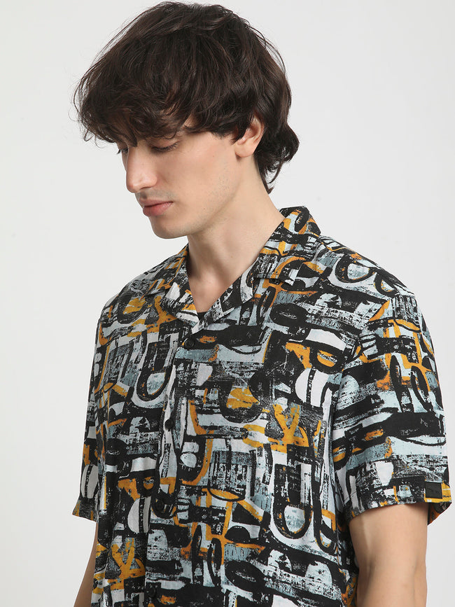 Men Multi-colour Printed Regular Fit Viscose Casual Shirt