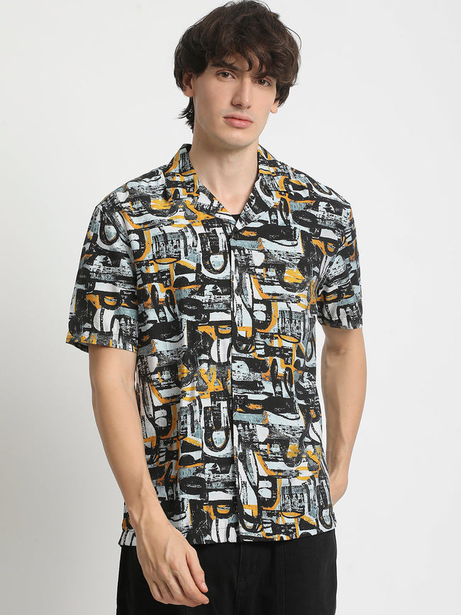 Men Multi-colour Printed Regular Fit Viscose Casual Shirt