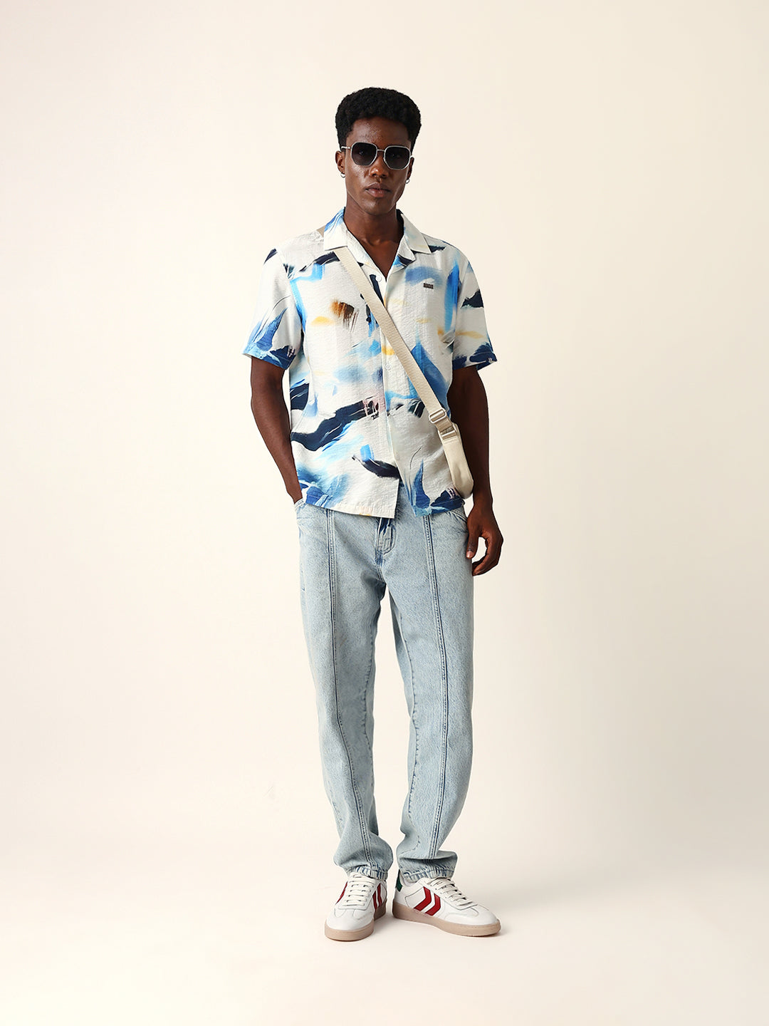 Men Blue Printed Shirt