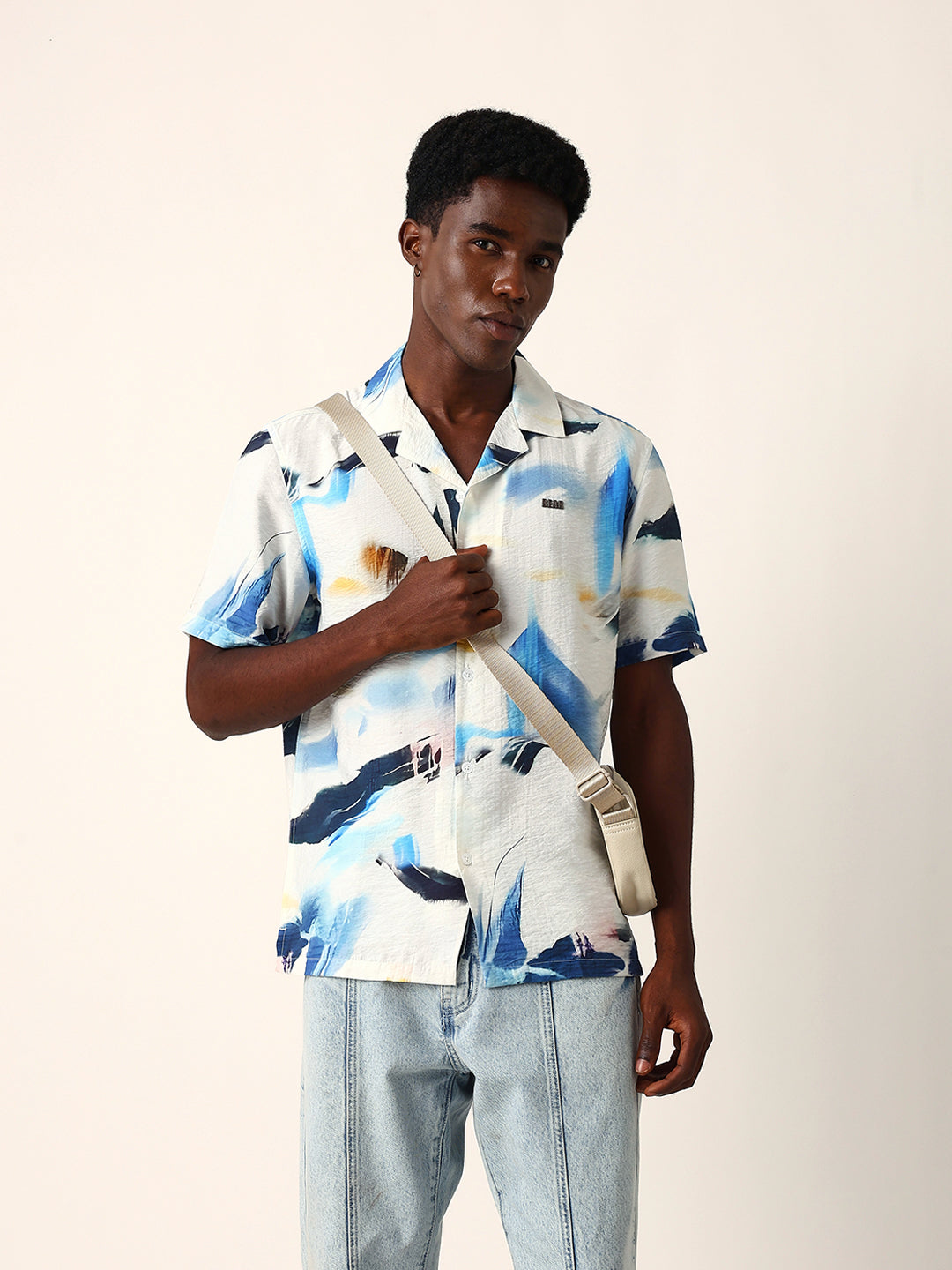 Men Blue Printed Shirt