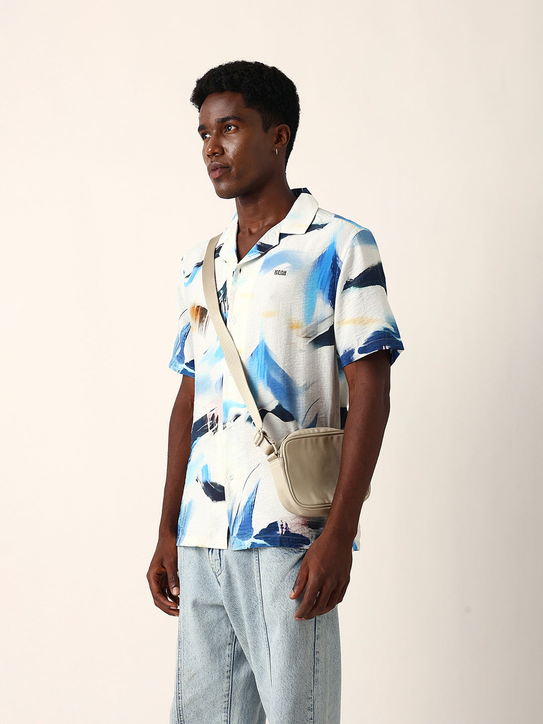 Men Blue Printed Shirt
