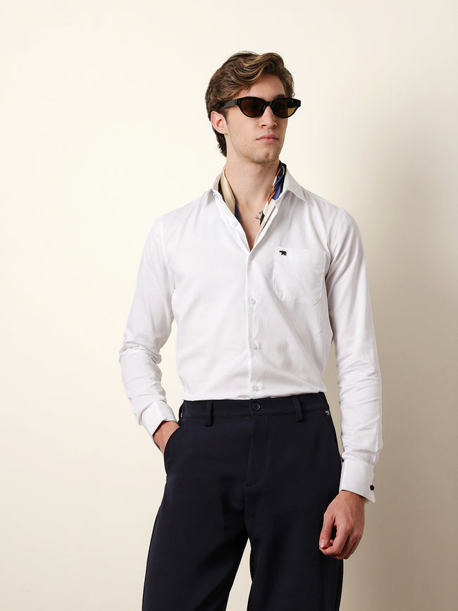 Men Solid Casual Full-Sleeve Shirt