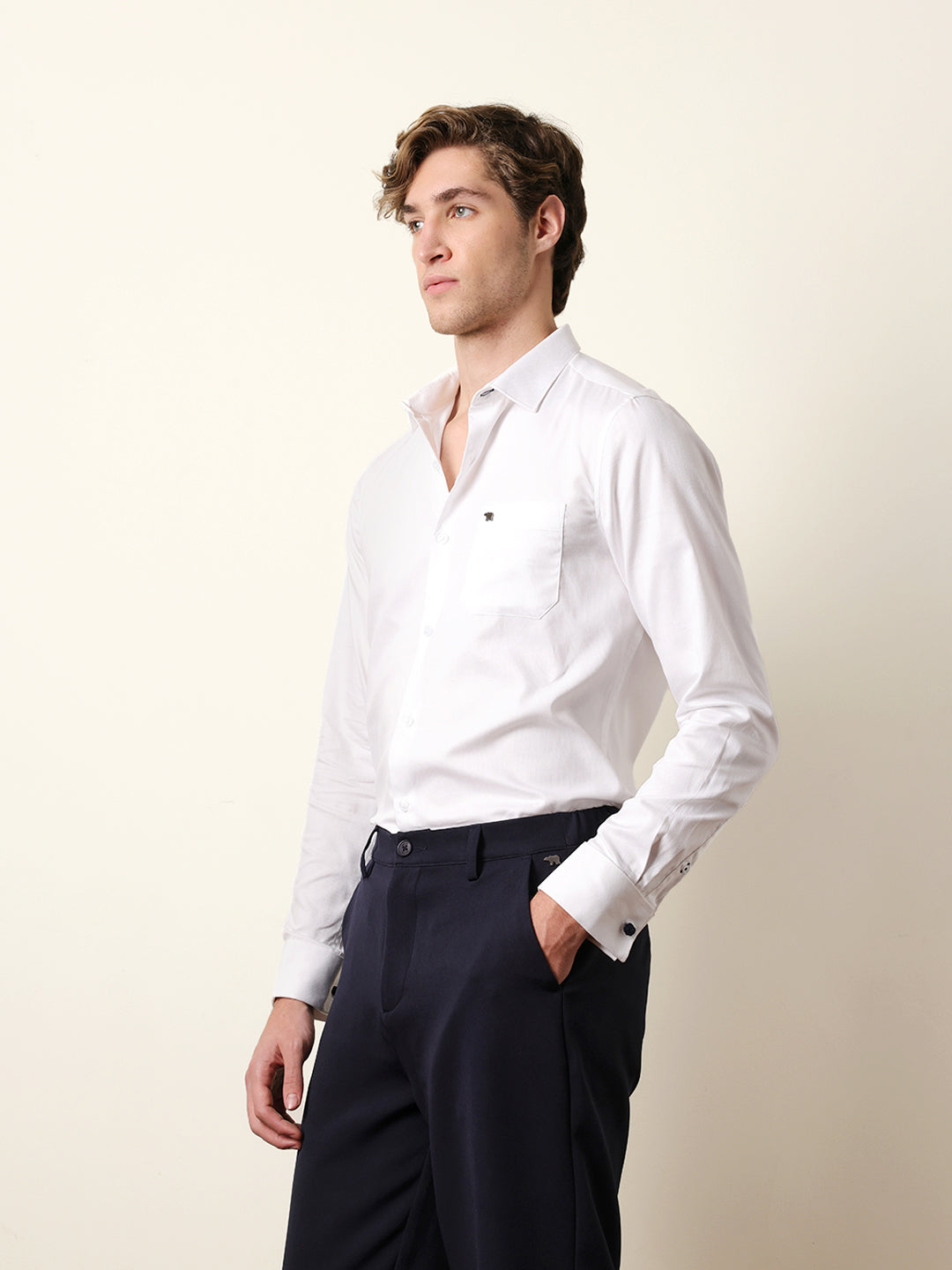 Men Solid Casual Full-Sleeve Shirt