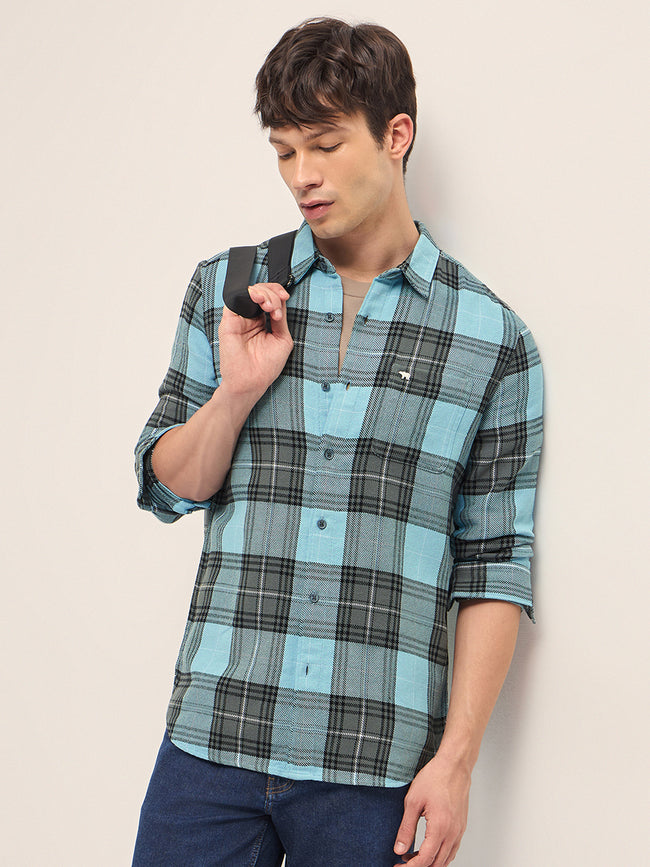 Men Cotton Checked Casual Shirt
