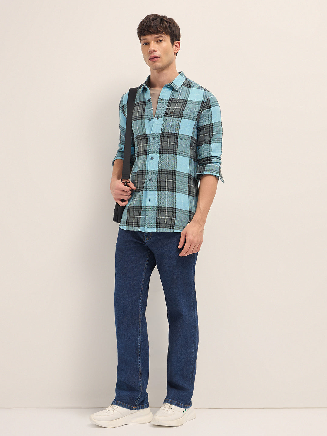 Men Cotton Checked Casual Shirt