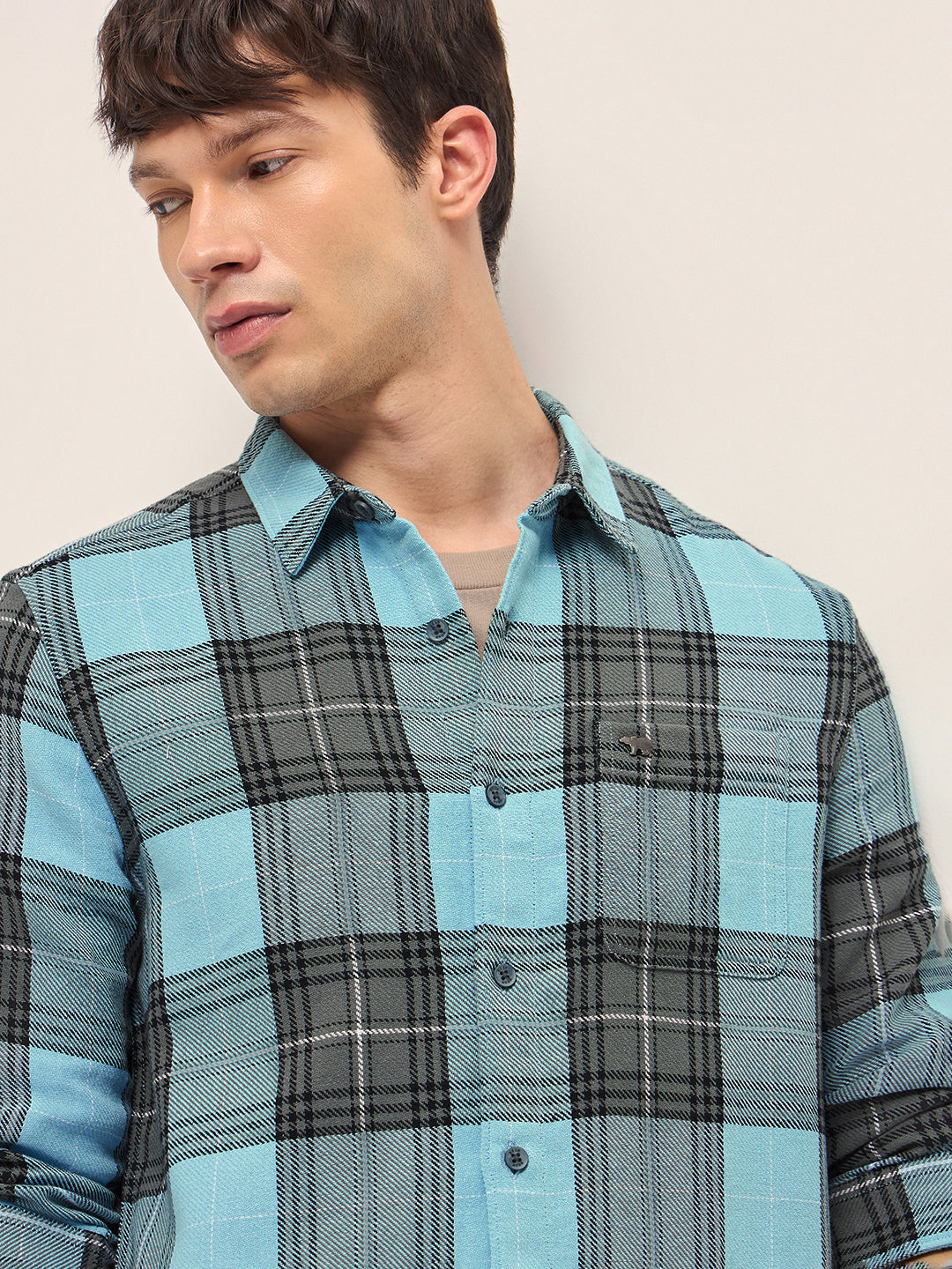 Men Cotton Checked Casual Shirt
