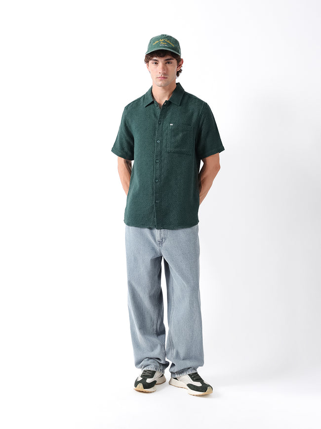 Men Green Dobby Shirt