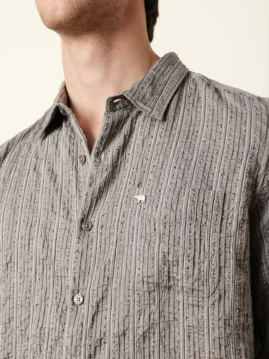 Men Striped Casual Full-Sleeve Shirt