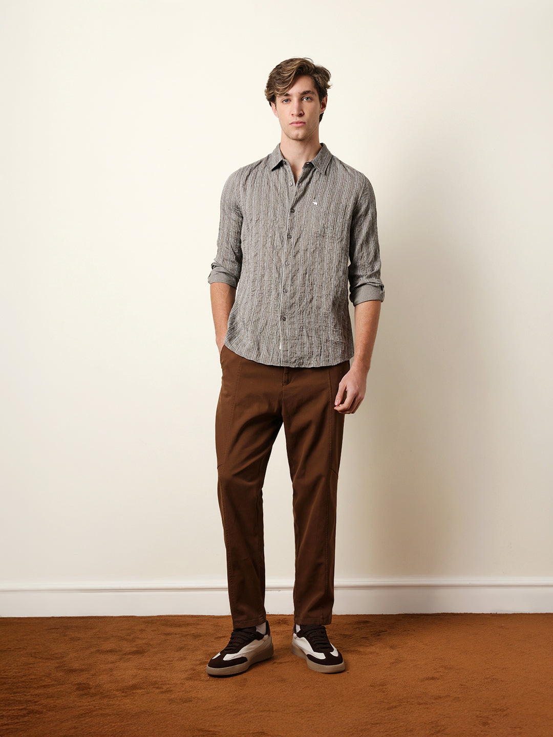 Men Striped Casual Full-Sleeve Shirt