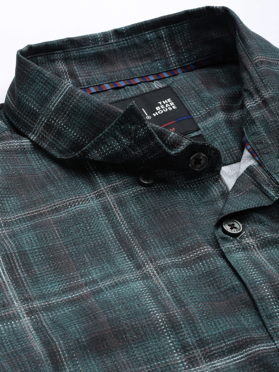 Men Arodr Edition Green Checked Slim Fit Pure Cotton Casual Shirt