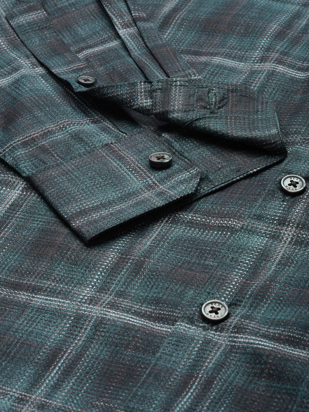 Men Arodr Edition Green Checked Slim Fit Pure Cotton Casual Shirt