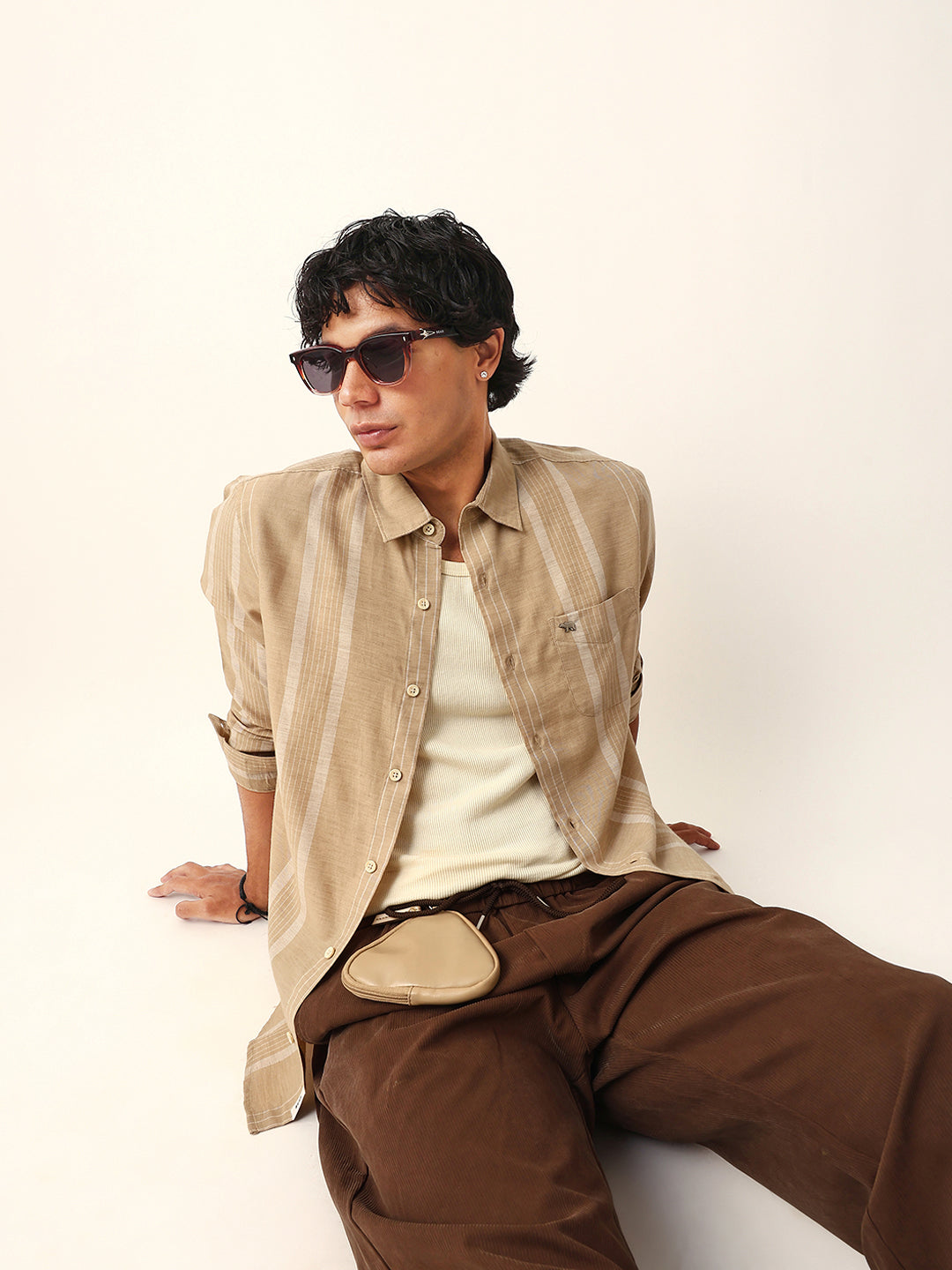 Men Beige Casual Shirt