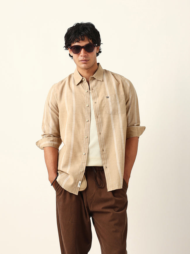 Men Beige Casual Shirt