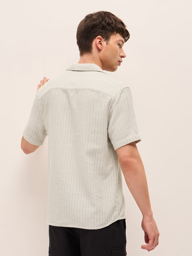 Men Woven Textured Casual Shirt