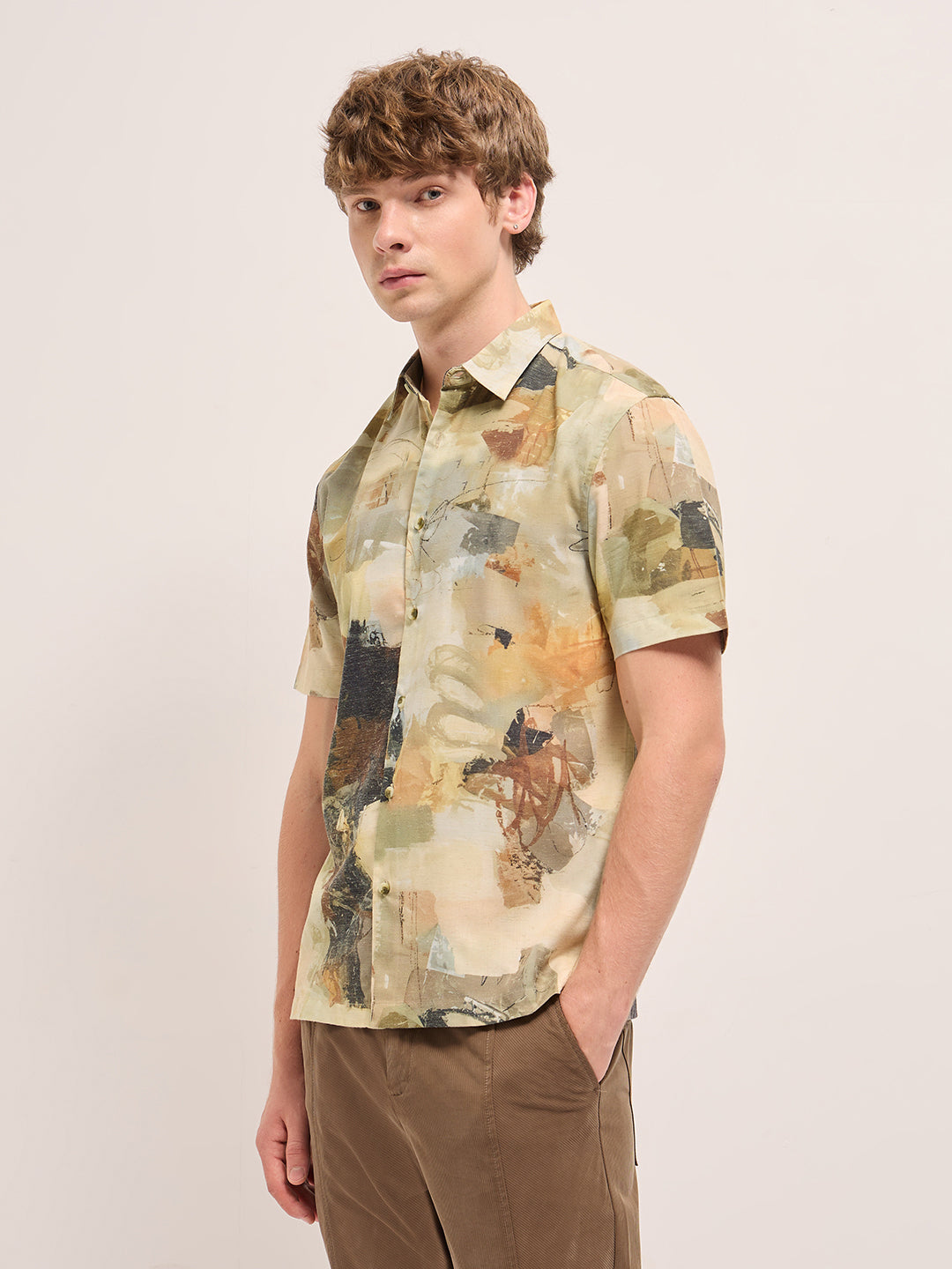 Men Multi-Color abstract artistic print Relax Fit Casual shirt