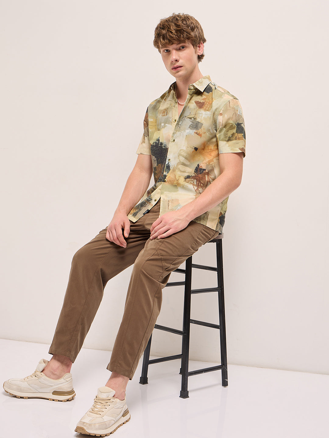 Men Multi-Color abstract artistic print Relax Fit Casual shirt