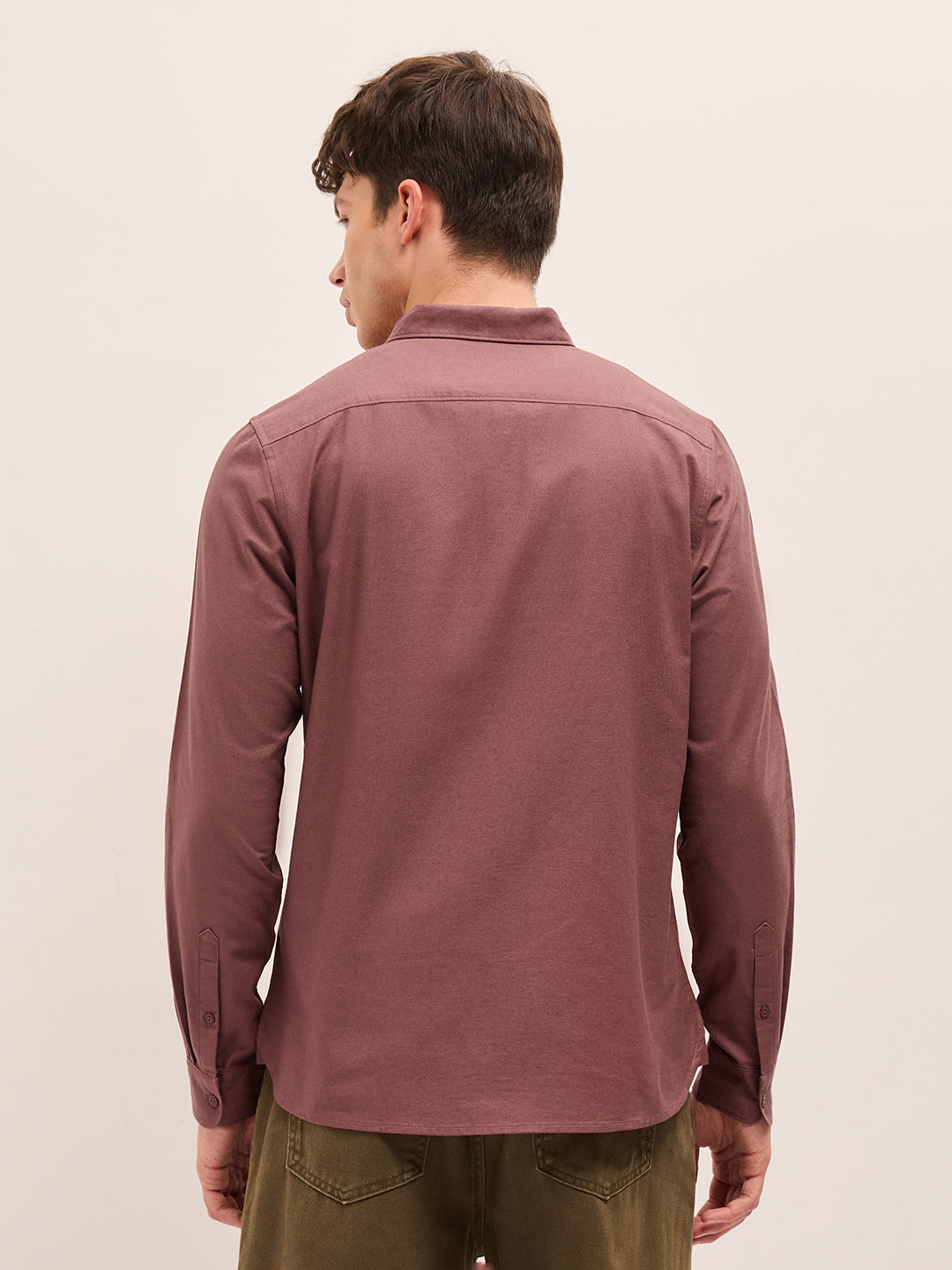 Men Cotton Solid Casual Shirt