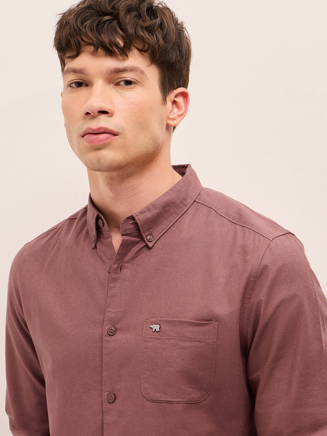 Men Cotton Solid Casual Shirt