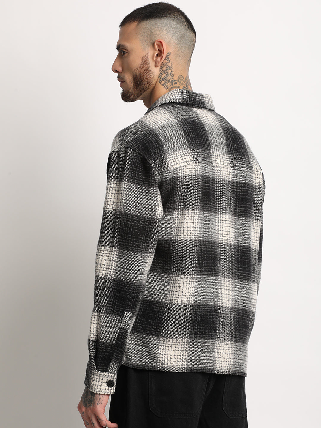 Men  Multi-color Checkered Relax Fit Shacket