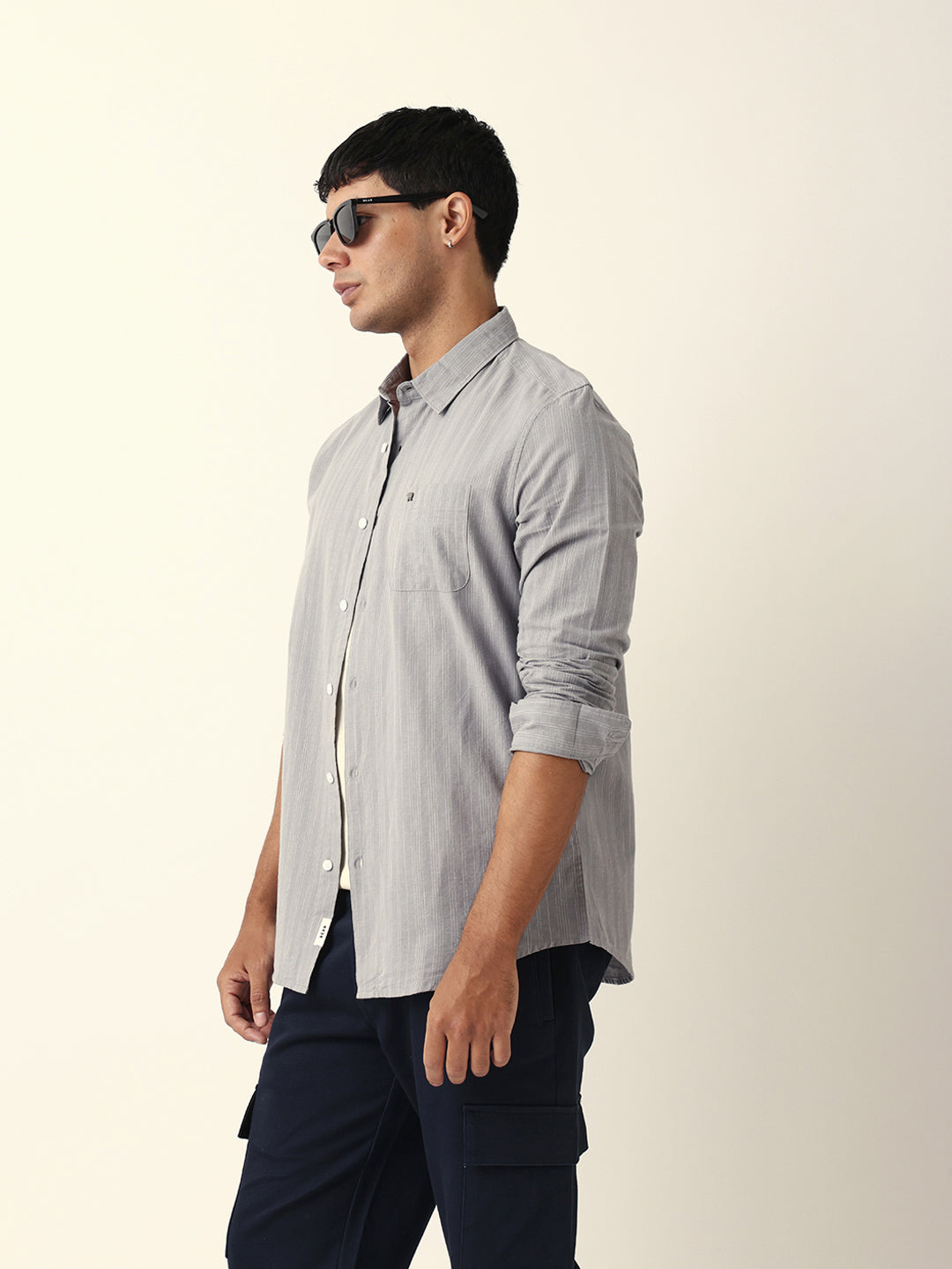 Men Grey Casual Shirt
