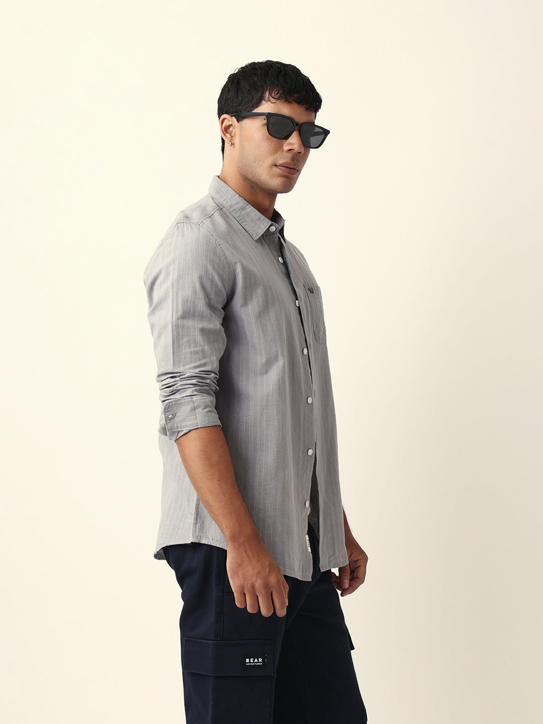 Men Grey Casual Shirt
