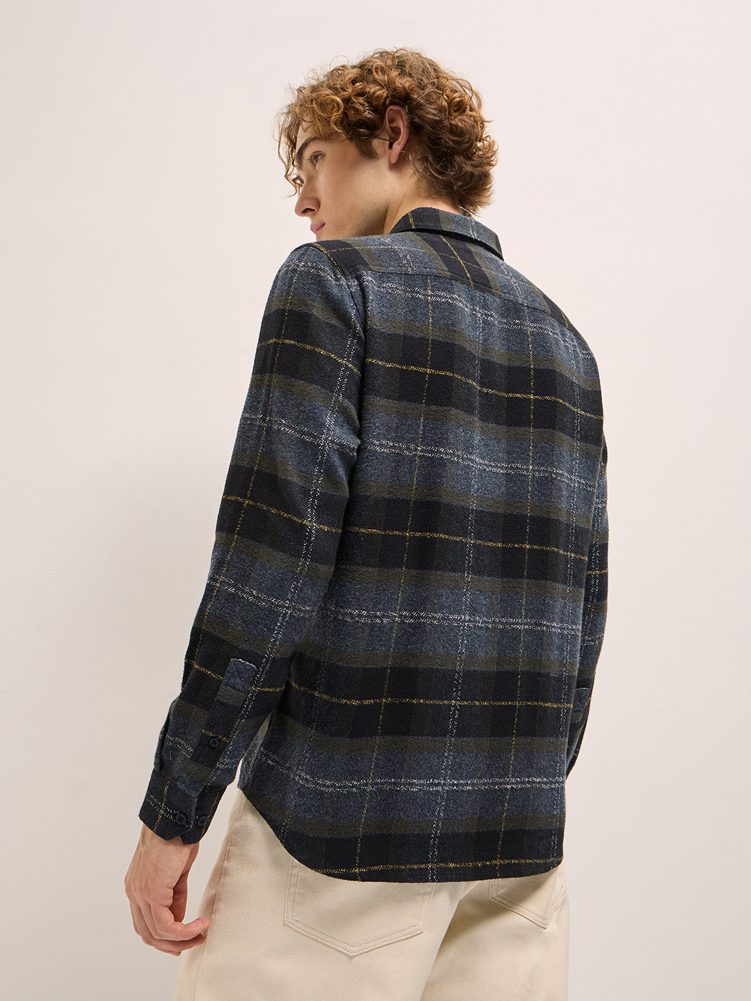 Men Multi-Color Checked Slim Fit Casual Shirt