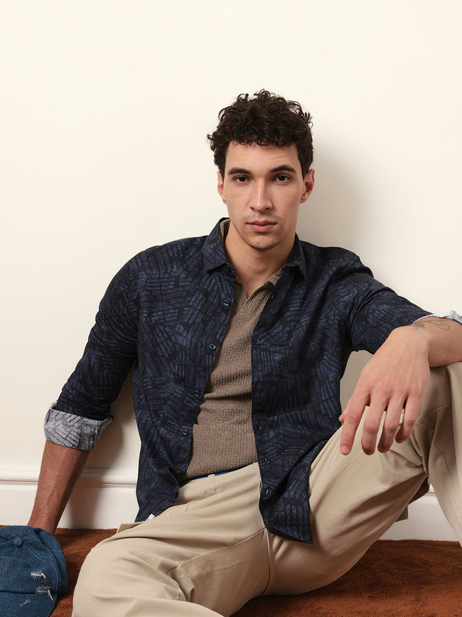 Men Printed Casual Full-Sleeve Shirt