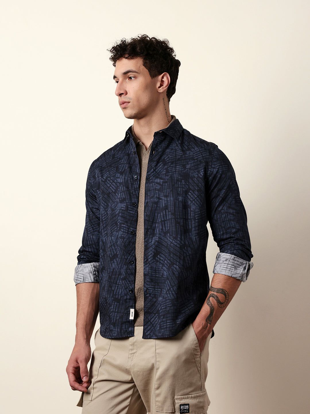 Men Printed Casual Full-Sleeve Shirt