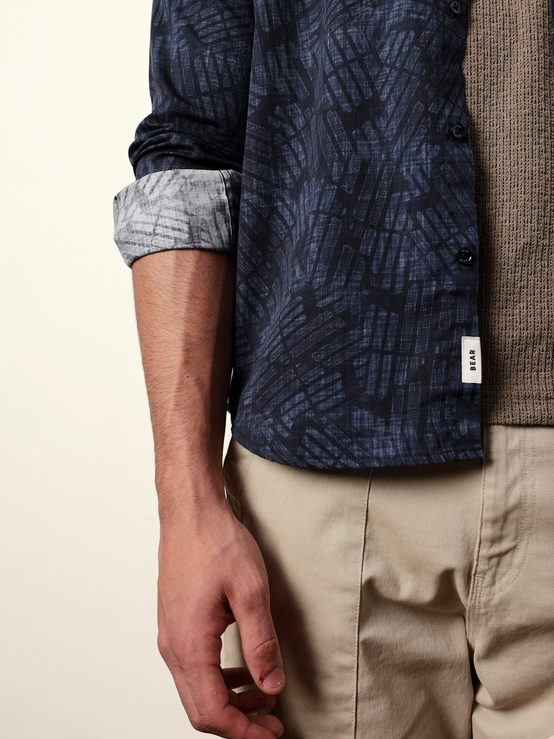 Men Printed Casual Full-Sleeve Shirt