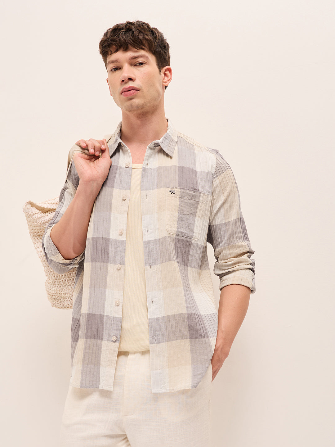 Men Buffalo Checks Casual Shirt