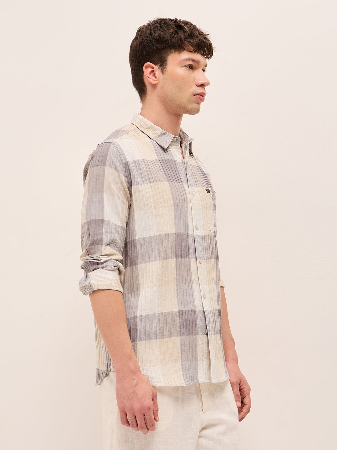 Men Buffalo Checks Casual Shirt